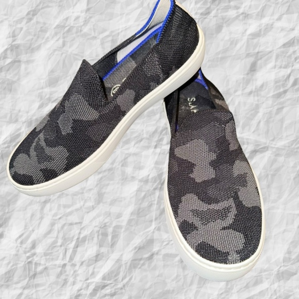 Rothy's The Original Slip‎ On Sneaker In Black Camo Size 5.5